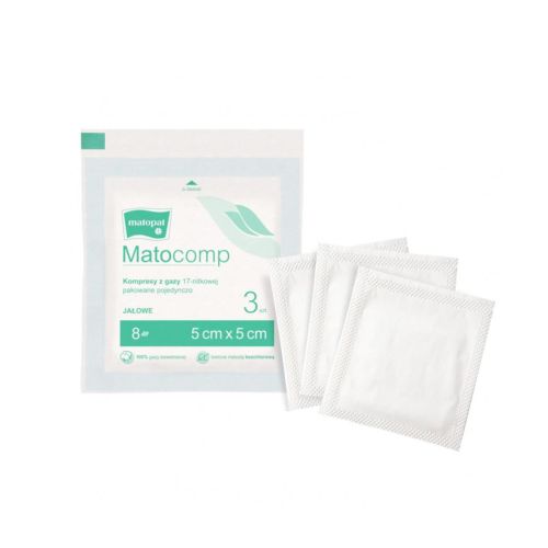 Sterile Gaskompresse 3 Stk. Matocomp Kompres gazowy jałowy 3 szt. Matocomp 5x5.jpg