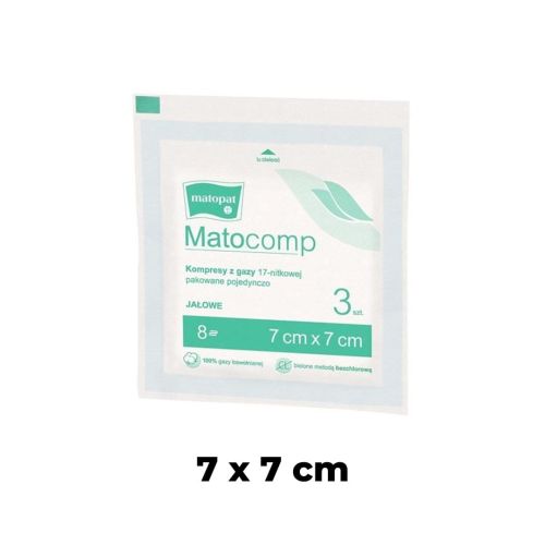 Sterile Gaskompresse 3 Stk. Matocomp Kompres gazowy jałowy 3 szt. Matocomp 7x7.jpg