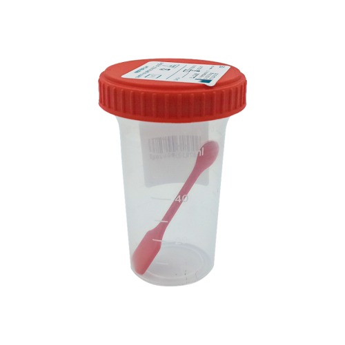Fäkalien-/Urinbehälter mit unsterilem Spatel 60 ml