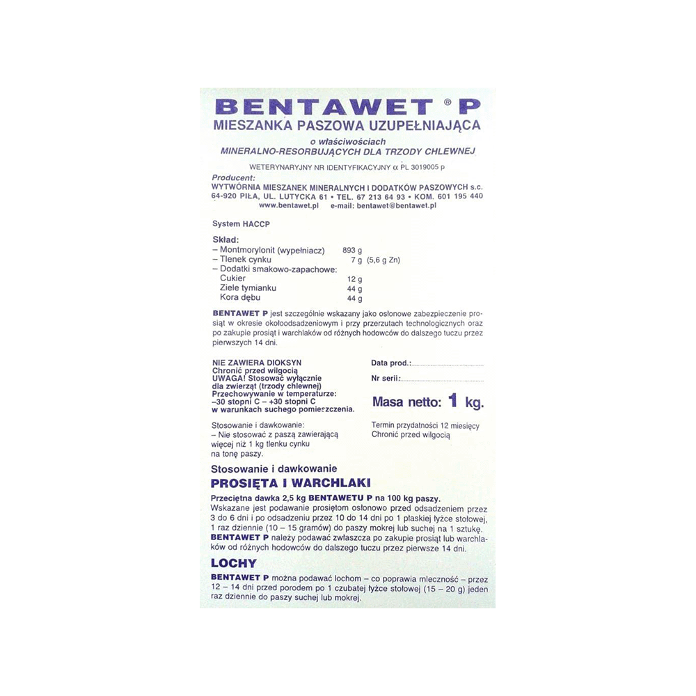 Bentawet P gegen Durchfall bei Ferkeln 1 kg