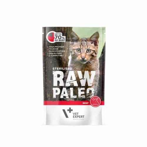 RAW PALEO Katze Sterilisiertes Rindfleisch 100 g Vet-Expert raw-paleo-sterilised-beef-mokra-karma-dla-kotow-sterylizowanych-wolowina-pakiet-12x100g.jpg