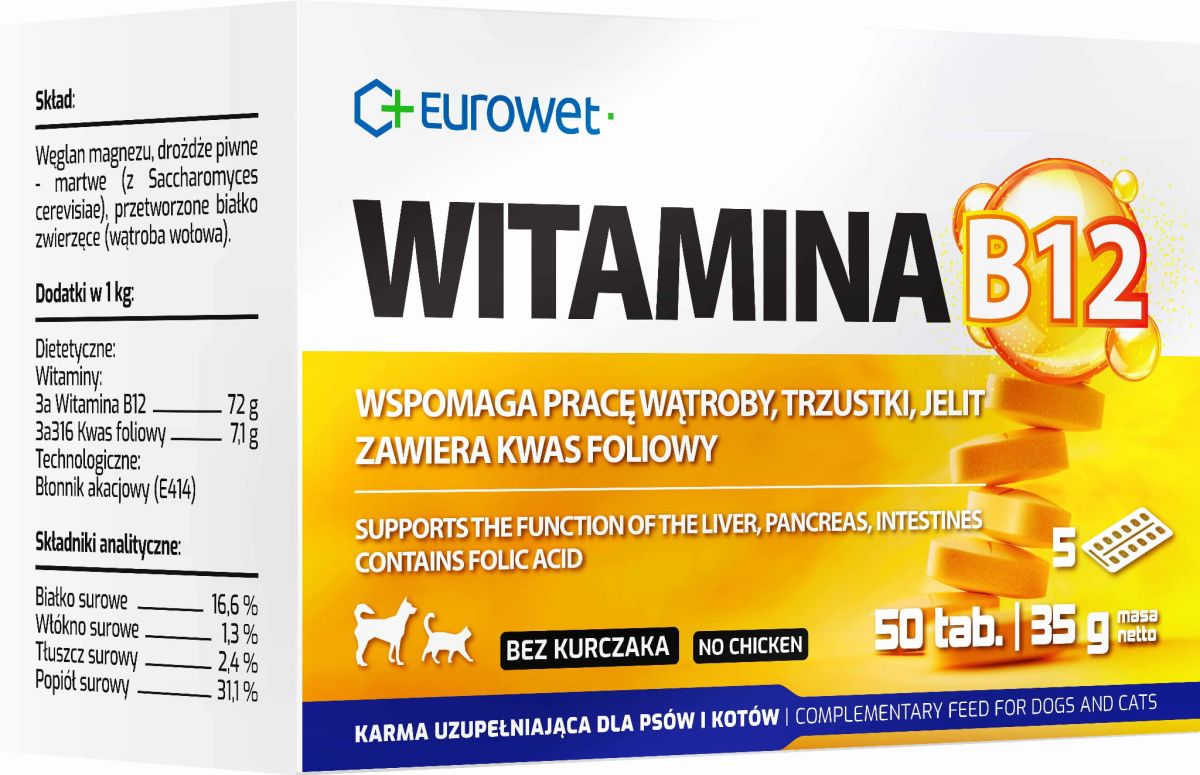 Vitamin B12 für Hunde und Katzen 50 Stück. Eurowet